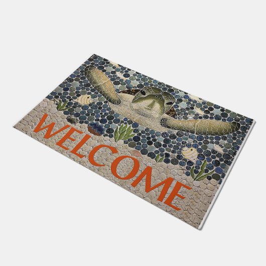 Welcome Turtle Doormat, Cute Turtle Deurmat (Schuin)