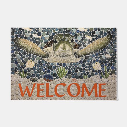 Welcome Turtle Doormat, Cute Turtle Deurmat (Voorkant)