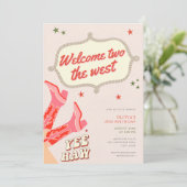 Welcome two the west cowgirl 2nd birthday kaart (Staand voorkant)