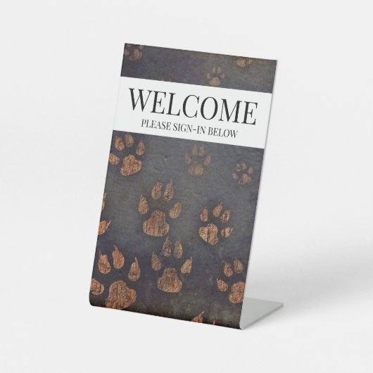 Welcome Veterinarian Reclamebord Met Voetstuk (Voorkant)