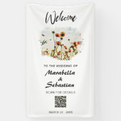 *~* WELCOME Wedding Poppy Floral AR9 Spandoek (Verticaal)