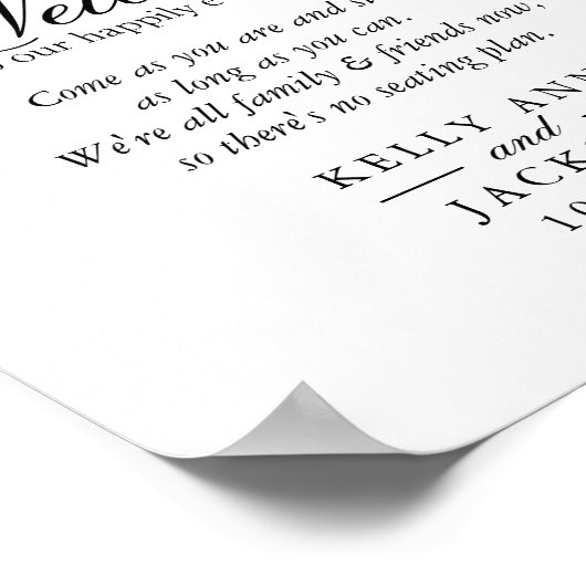 Welcome Wedding Seating - Pretty Purple Flowers Poster (Hoek)