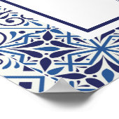 welcome Wedding sign blue tiles Poster (Hoek)