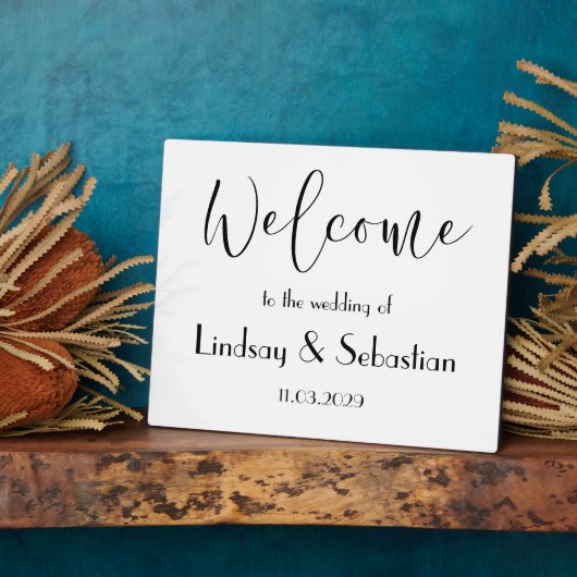 Welcome wedding sign Tabletop Plaque with Easel Fotoplaat (Zijkant)