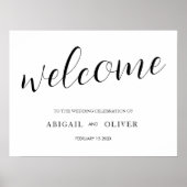 welcome | White Black Calligraphy Simple Poster (Voorkant)