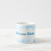 Welcome Winter, white blue ice crystals Espresso Kop (Voorkant)