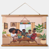 WELCOME Wood Topped Wall Tapestry Hangend Wandkleed (Voorkant)