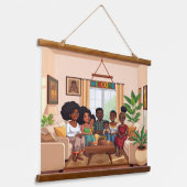 WELCOME Wood Topped Wall Tapestry Hangend Wandkleed (Gebogen)