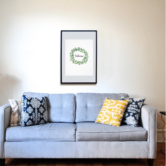 Welcome Wreath Script Custom Print Foto Afdruk
