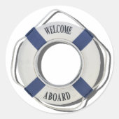 WelcomeAboardLifePreserver071812.png Ronde Sticker (Voorkant)