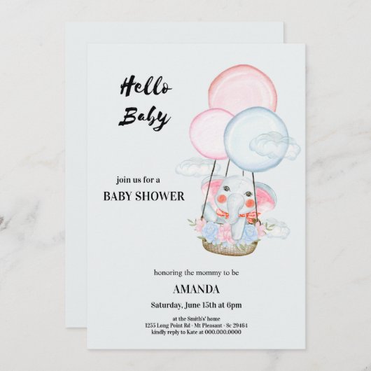 Welcoming the baby elephant above the clouds kaart (Voorkant / Achterkant)