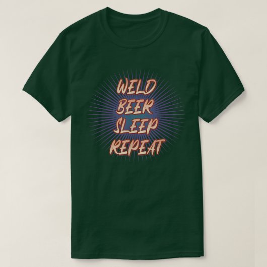 Weld Beer Slaapstand Herhalen T-shirt (Design voorkant)