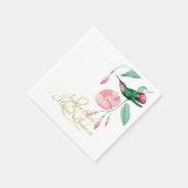 Weldadige Mint Roze Kolibrie Bloemige Wingerd Bloe Servet (Hoek)