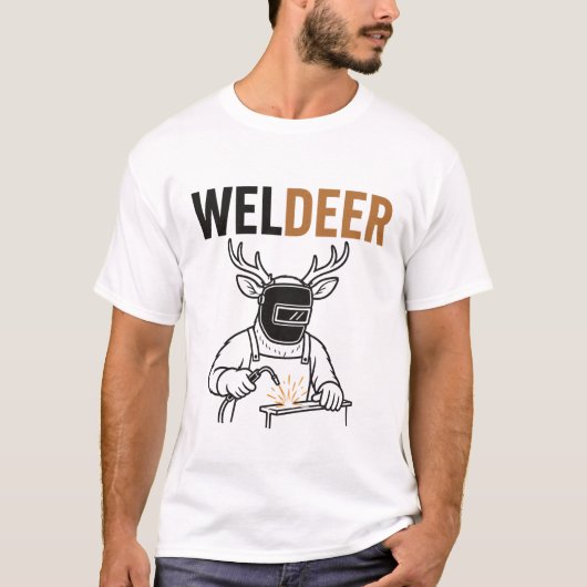 Weldeer – Grappig hert-lasser Pun T-shirt (Voorkant)