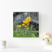 Weldende gele bloemen vierkante klok (Huis)