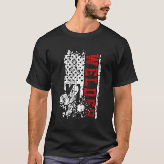Welder American Flag Patriotic Welding Gif T-shirt