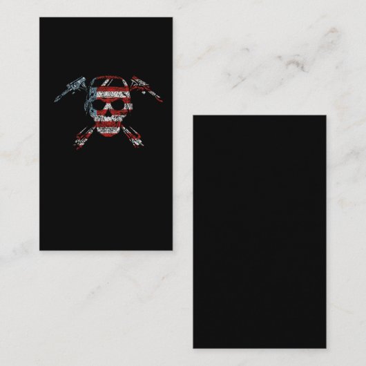 Welder American Flag Skull Metalworking USA Weld Visitekaartje (Voorkant / Achterkant)