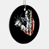 Welder American Flag USA Patriotic Welder Gift Keramisch Ornament (Rechts)