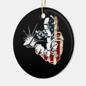 Welder American Flag USA Patriotic Welder Gift Keramisch Ornament (Links)