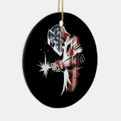 Welder American Flag USA Patriotic Welder Gift Keramisch Ornament (Rechts)
