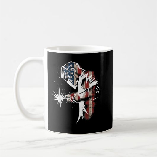 Welder American Flag USA Patriotic Welder Gift Koffiemok (Links)