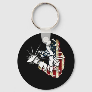 Welder American Flag USA Patriotic Welder Gift Sleutelhanger