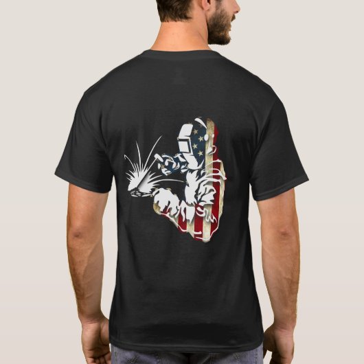 Welder American Flag USA Patriotic Welder Gift T-shirt (Achterkant)