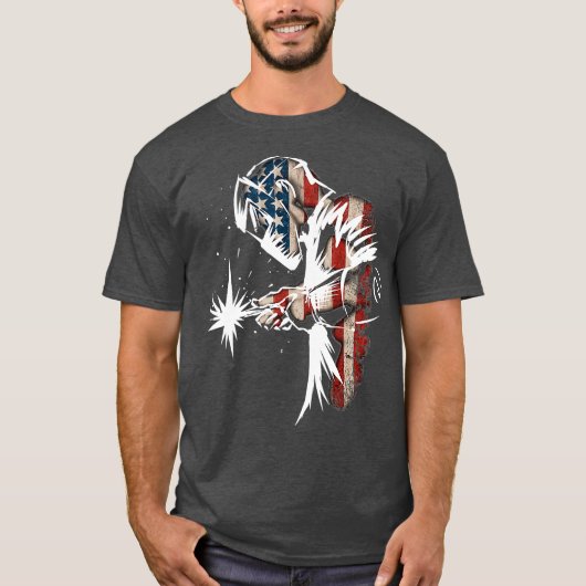 Welder American Flag USA Patriotic Welder Gift T-shirt (Voorkant)