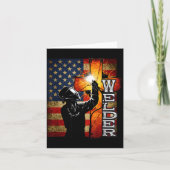 Welder American Flag Welding Faith Cross Christian Kaart (Voorkant)