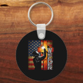 Welder American Flag Welding Faith Cross Christian Sleutelhanger (Voorkant)