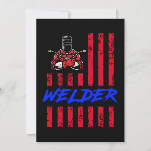Welder American Flag Welding Job Craft USA Gift Kaart (Voorkant)