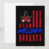 Welder American Flag Welding Job Craft USA Gift Kaart (Voorkant / Achterkant)