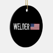 Welder - Amerikaanse vlag Keramisch Ornament (Rechts)