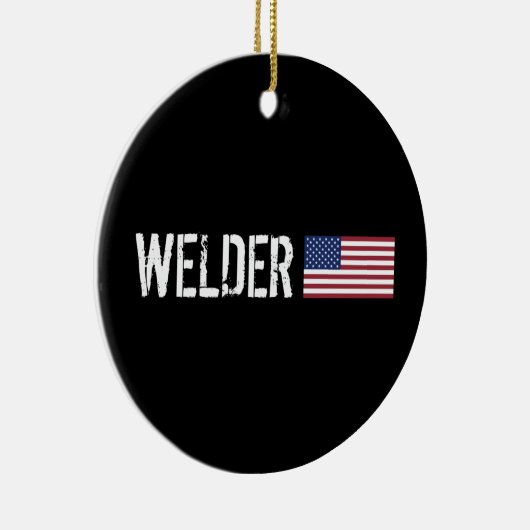 Welder - Amerikaanse vlag Keramisch Ornament (Rechts)