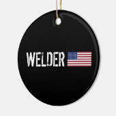 Welder - Amerikaanse vlag Keramisch Ornament (Links)