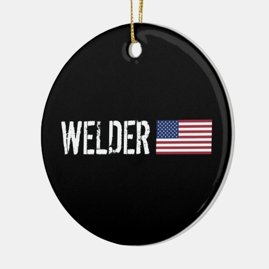 Welder - Amerikaanse vlag Keramisch Ornament (Links)