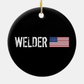 Welder - Amerikaanse vlag Keramisch Ornament (Achterkant)