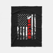 Welder Amerikaanse vlag Welding Fleece Deken (Voorkant)