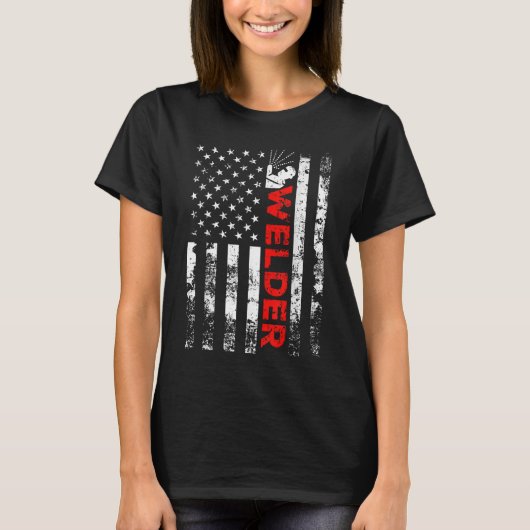 Welder  Amerikaanse vlag Welding T-shirt (Voorkant)