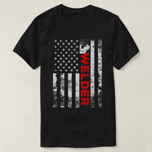 Welder  Amerikaanse vlag Welding T-shirt (Design voorkant)