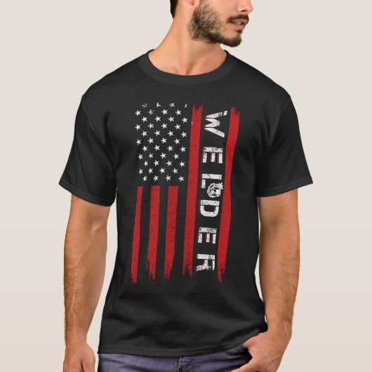 Welder  Amerikaanse vlag Welding T-shirt (Voorkant)