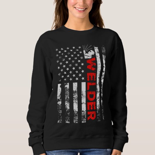 Welder Amerikaanse vlag Welding Trui (Voorkant)