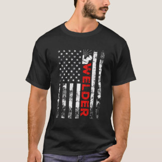 Welder Amerikaanse vlaglassen T-shirt