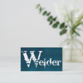 Welder Brushed Blue Visitekaartje (Staand voorkant)