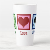 Welder Company Peace Love Welding Business Latte Mok (Voorkant)