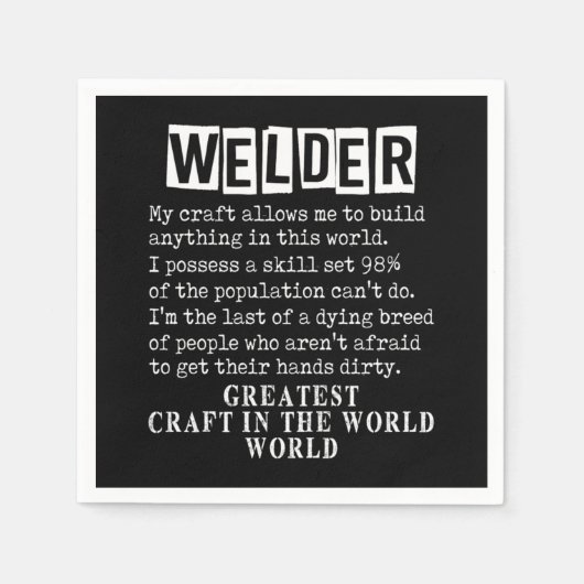 Welder Craft Profession Welding Weld Metal Gift Servet (Voorkant)