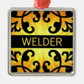 Welder Damask Christmas Ornament (Voorkant)