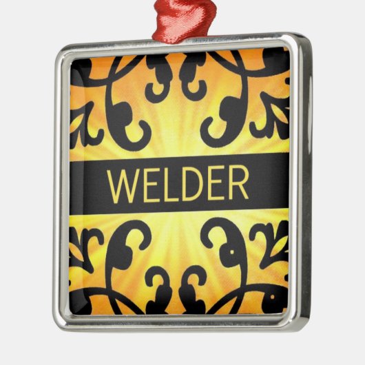 Welder Damask Christmas Ornament (Links)