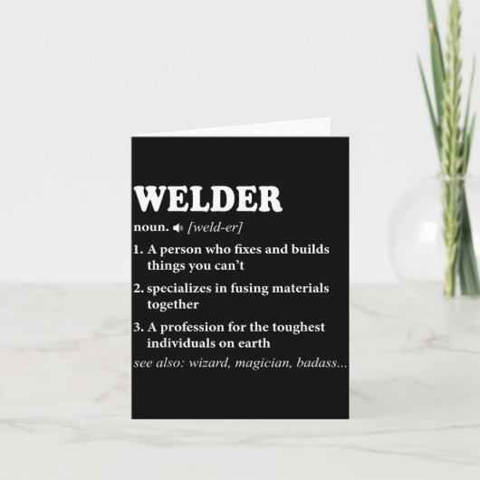 Welder Definition Welding For Men Funny Mens Weldi Kaart (Voorkant)