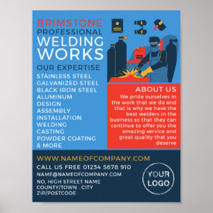 Welder Design, Metal Worker, Welder Adverteren Poster